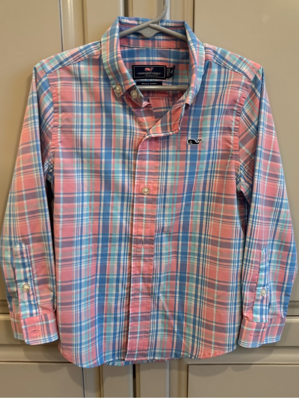 Vineyard Vines Pink & Blue Plaid Long-Sleeve Button-Down Shirt Boys 4T